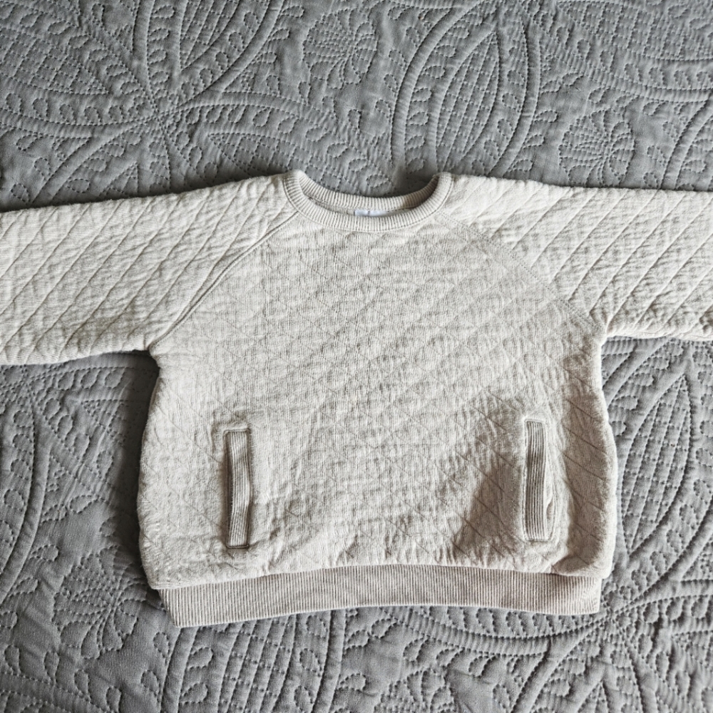 Zara 4-5t light pink textured sweatshirt.